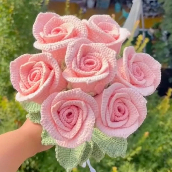 Crochet Pink Petal Roses