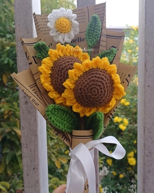 Crochet Sunflower Surprise Bouquet