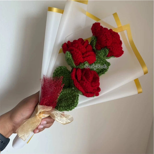 Crochet Ruby Charm Bouquet