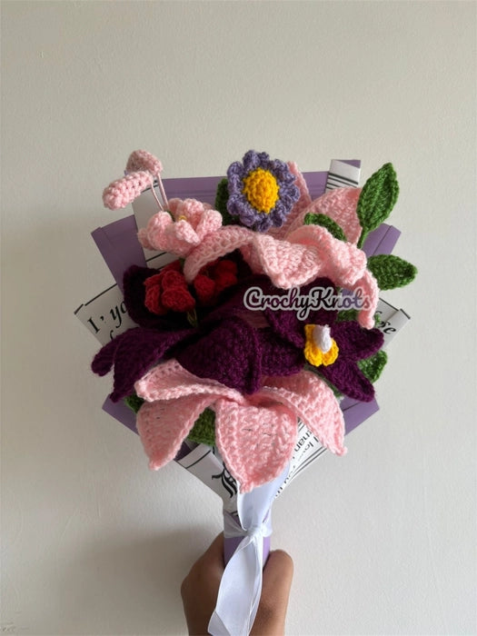Crochet Purple Petal Paradise Bouquet