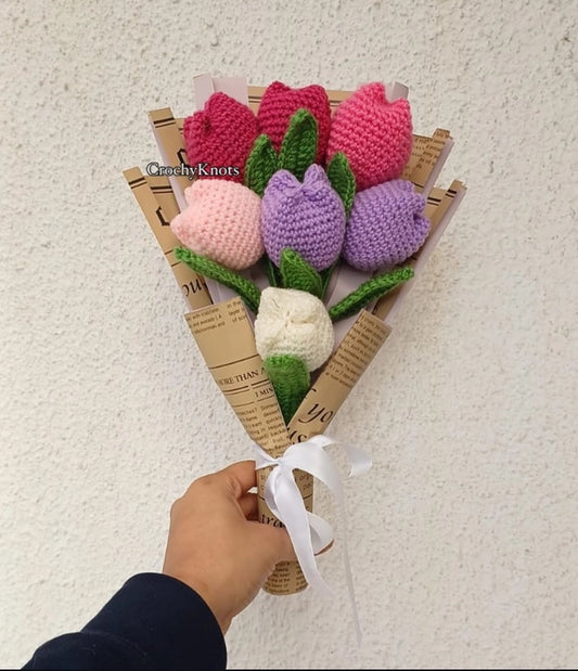 Crochet Elegant Tulips Bunch
