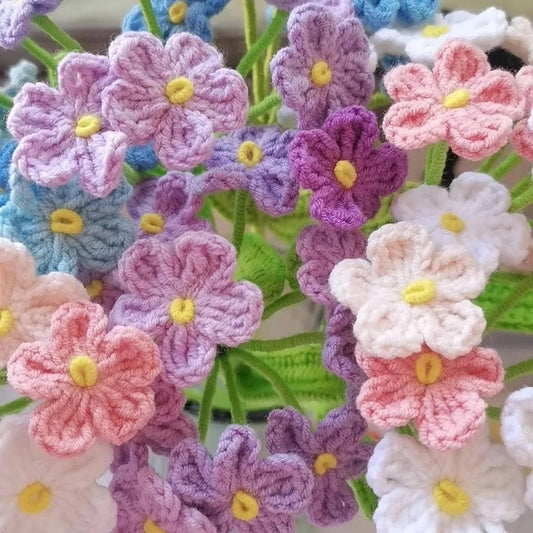 Crochet Forget Me Nots Stick