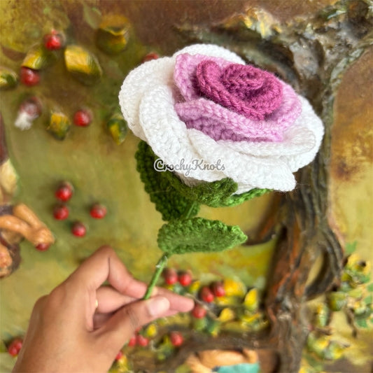 Crochet Ombre Bloom Rose | Lavender Big Rose