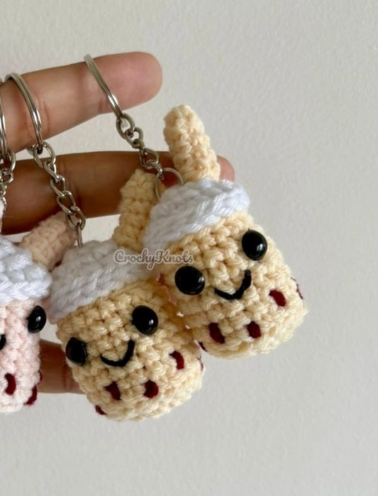 Cutest crochet cold coffee keychain