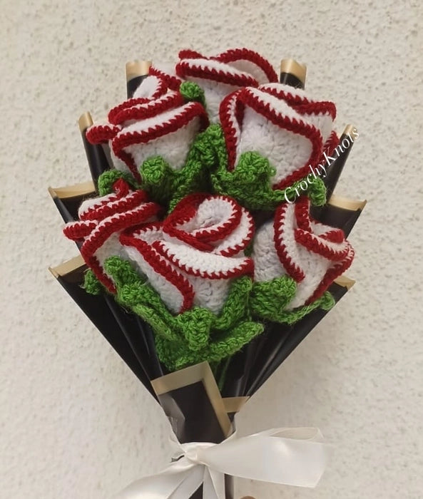 Crochet Double Shaded Rose Bouquet