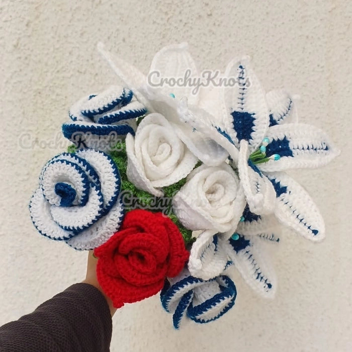 Passionate Elegance White Lilies and Roses Bouquet