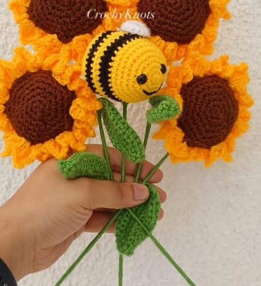Crochet Bumble Bee stick