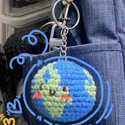 Crochet Earth Keychain