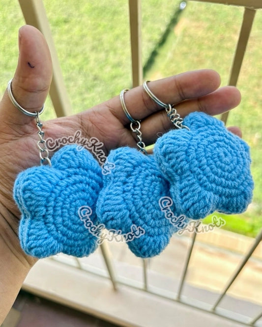 Crochet Starlie Blue Star Keychain