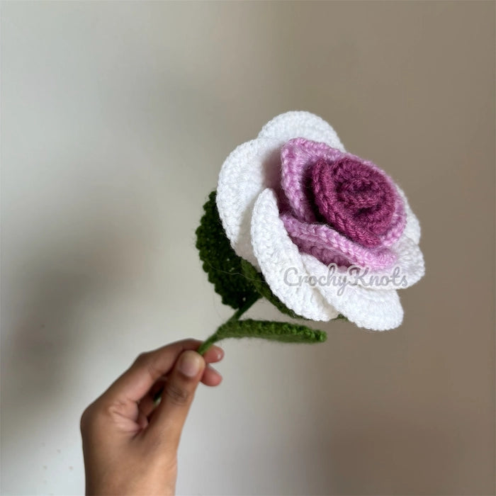 Crochet Ombre Bloom Rose | Lavender Big Rose