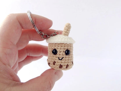 Cutest crochet cold coffee keychain