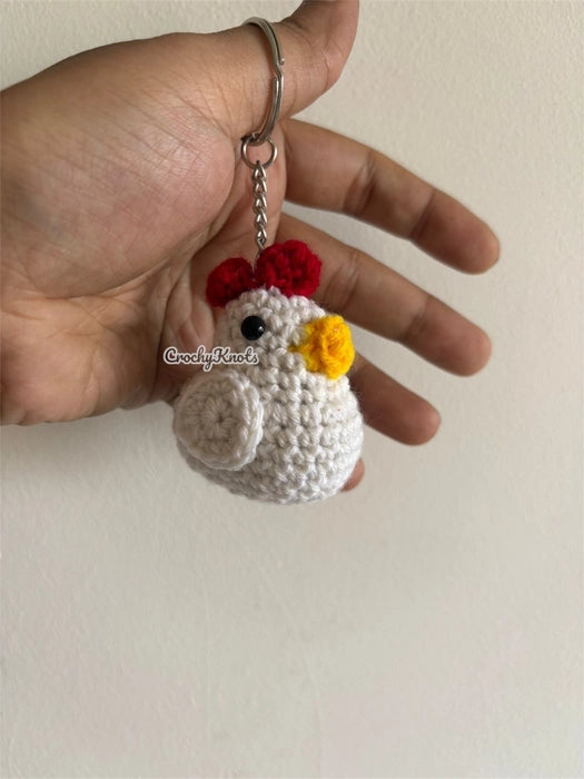 Crochet Hen-tastic Keychain (Chicken)