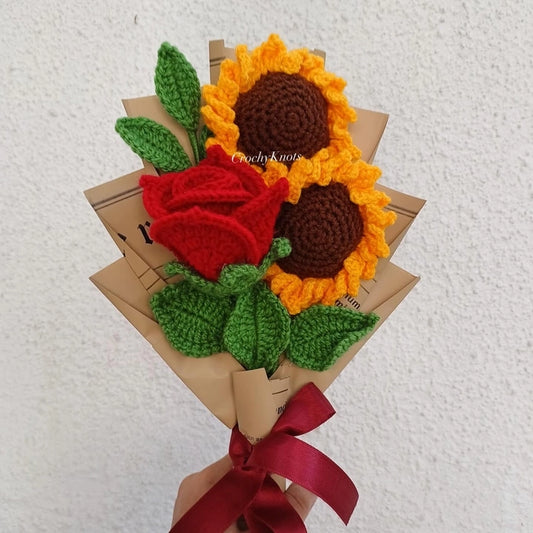 Crochet Sunflower Pop Bouquet