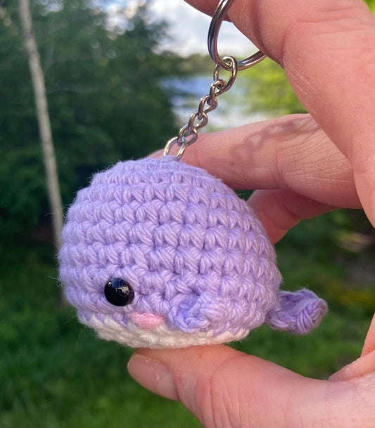Crochet Whale Keychain