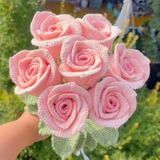 Crochet Pink Petal Roses