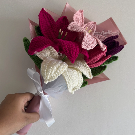 Blushing lily harmony bouquet | Lilies and Tulips