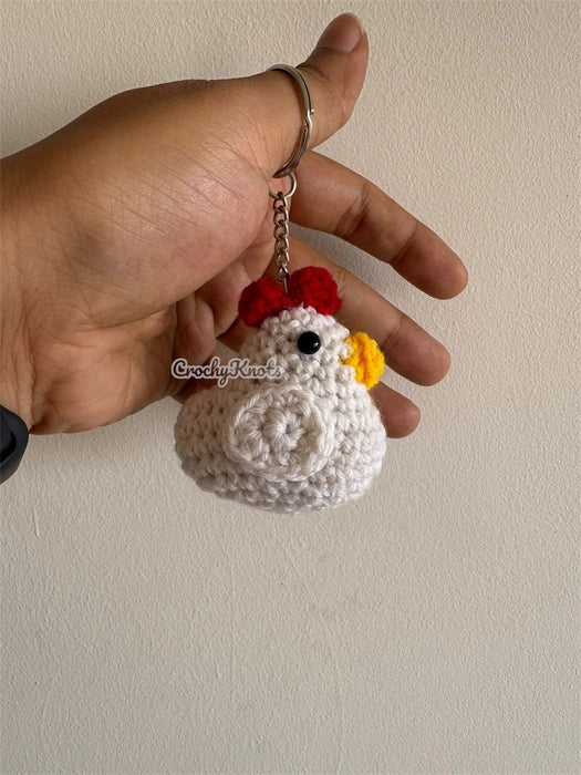 Crochet Hen-tastic Keychain (Chicken)