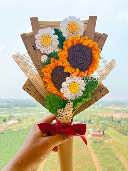 Handmade Sunshine Sunflower Daisy Bouquet