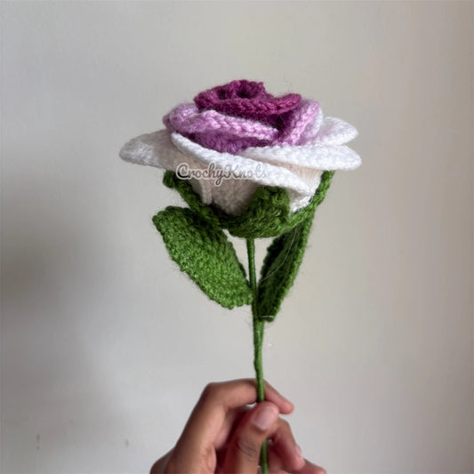 Crochet Ombre Bloom Rose | Lavender Big Rose