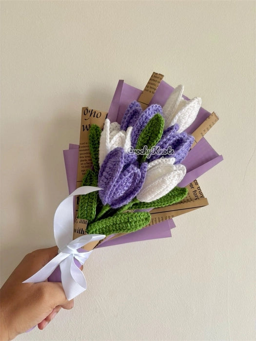 Crochet 6 Open Tulips Bouquet