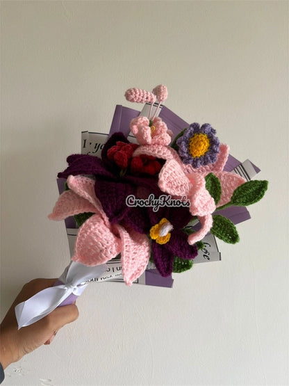 Crochet Purple Petal Paradise Bouquet