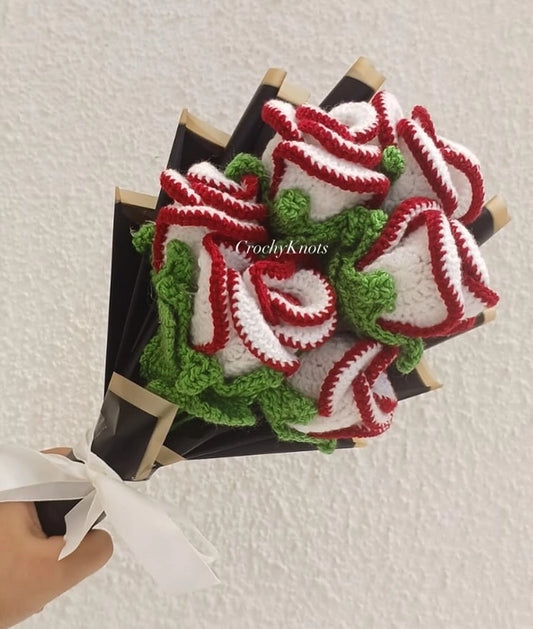 Crochet Double Shaded Rose Bouquet