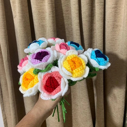 Crochet Triple Shaded Round Roses