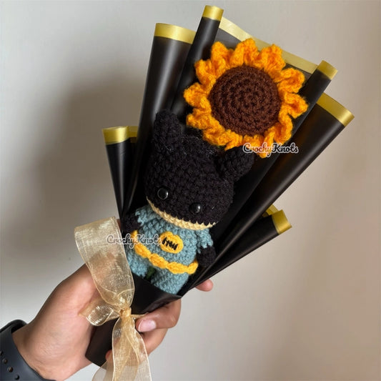 Crochet Bat & Bloom Bouquet