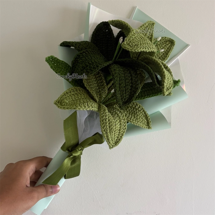Emerald Serenity Bouquet | Green Lilies Bouquet
