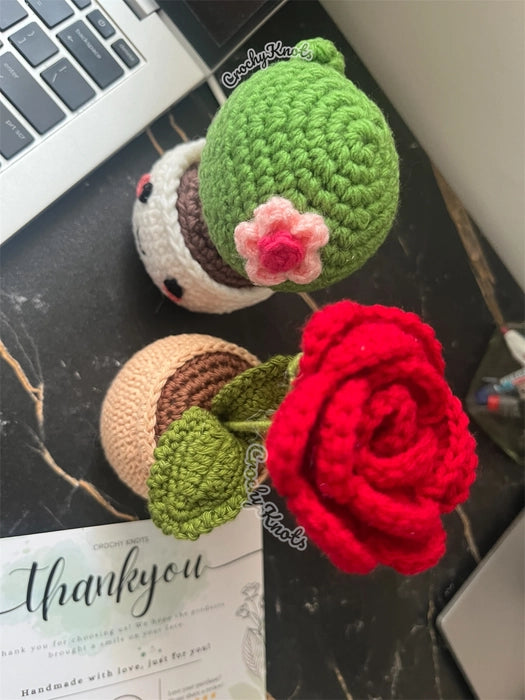 Forever Bloom Buddies Combo | Rose Pot & Succulent Pot Combo | Desk Decor | Plants
