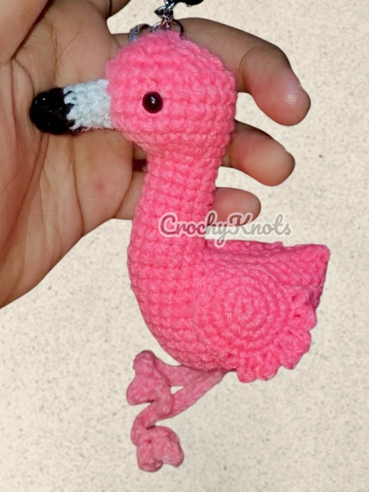 Crochet Flamingo Keychain