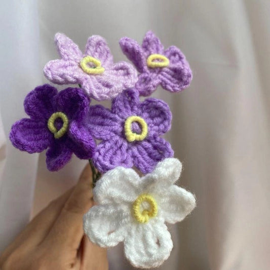 Crochet Forget Me Nots Stick
