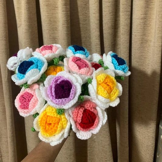 Crochet Triple Shaded Round Roses