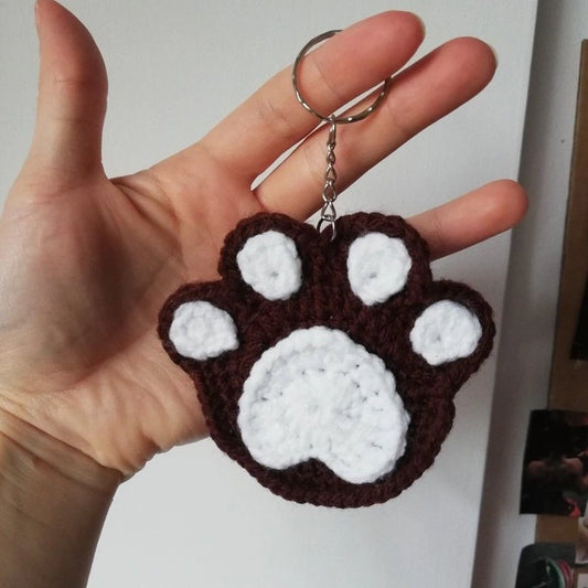 Crochet Paw Keychain