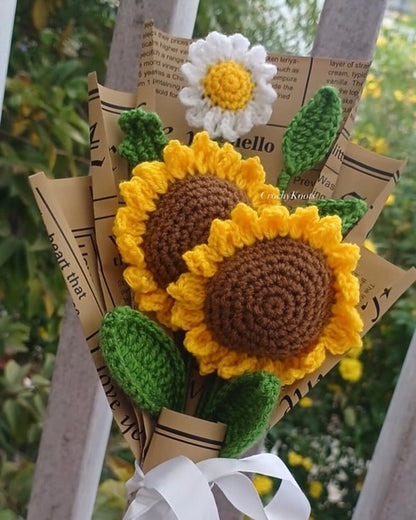 Crochet Sunflower Surprise Bouquet
