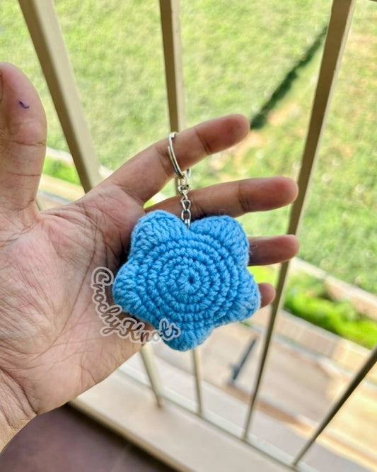 Crochet Starlie Blue Star Keychain