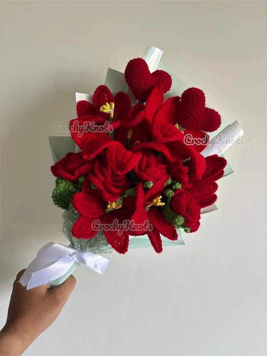 Crochet Scarlet Whispers Bouquet