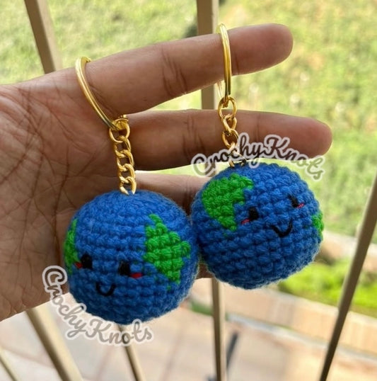 Crochet Earth Keychain