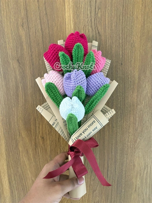 Crochet Elegant Tulips Bunch