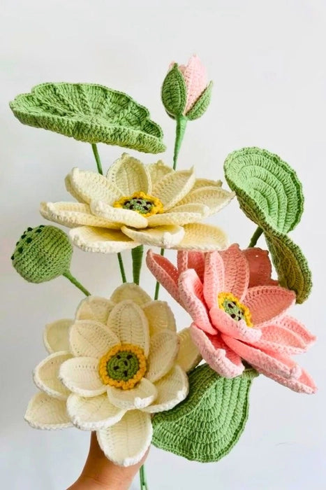 Crochet Lotus Flower Bunch