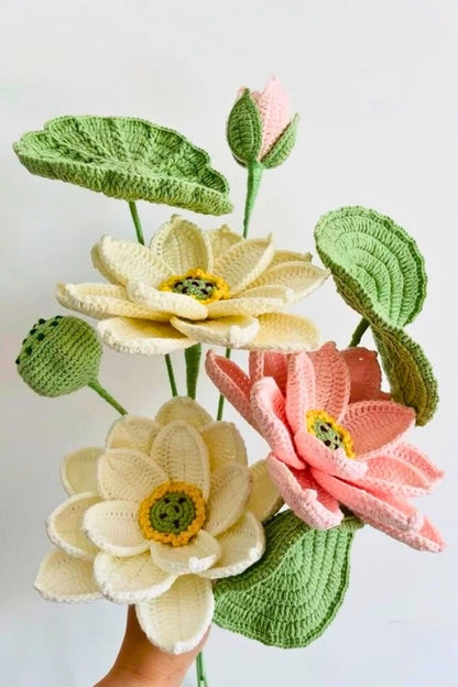 Crochet Lotus Flower Bunch