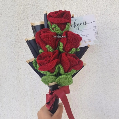 Crochet Rosey Rhapsody Bouquet