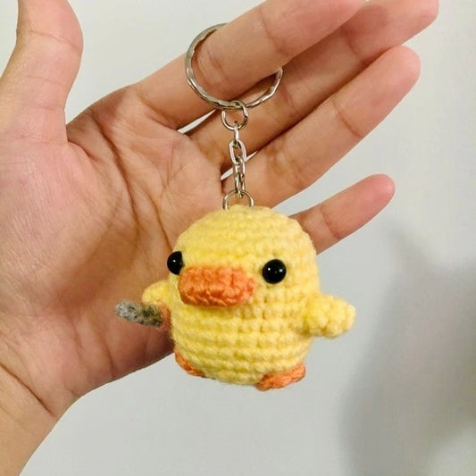 Crochet Duck with Knife Keychain