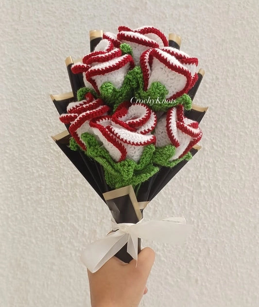 Crochet Double Shaded Rose Bouquet