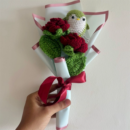 Rosy Waddle | Penguin & Roses Bouquet