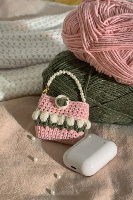 Crochet Pearl Tulips Earpods/Airpod Cover