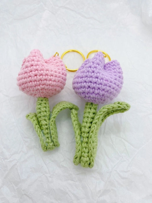 Crochet Tulip Keychain
