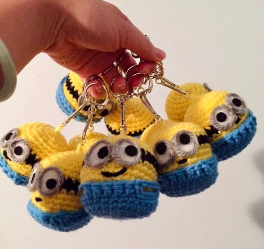 Crochet minion keychain