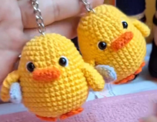 Crochet Duck with Knife Keychain