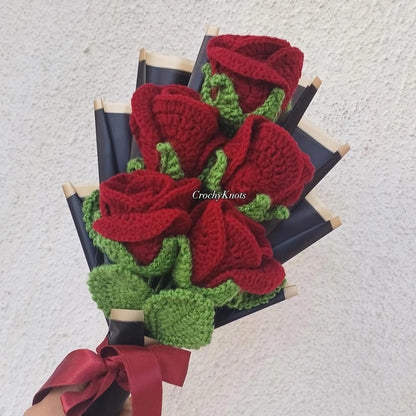 Crochet Rosey Rhapsody Bouquet